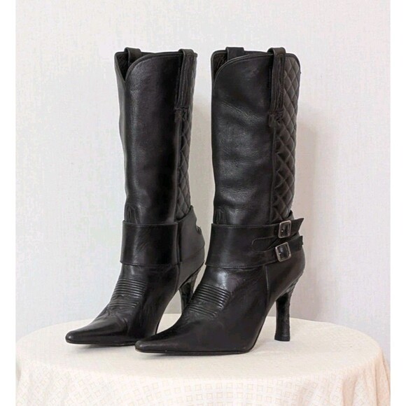 Charlie 1 Horse By Lucchese Size 7.5N Ladies Pointed Toe High Heel Cowgirl Boots - Picture 1 of 16